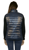 Womens Luxury Quilted Feather Down Navy Olive Gilet db324